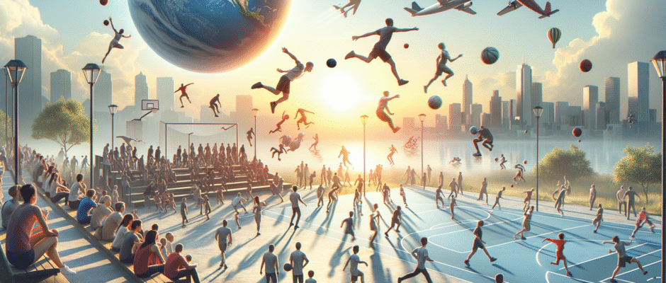 Sportowcy z Zachodniopomorskiego w akcji na lokalnym stadionie, reprezentujący gminy regionu w dynamicznych zawodach sportowych.