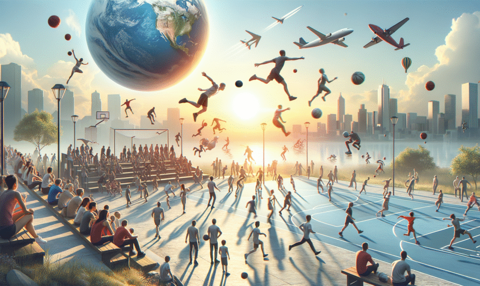 Sportowcy z Zachodniopomorskiego w akcji na lokalnym stadionie, reprezentujący gminy regionu w dynamicznych zawodach sportowych.